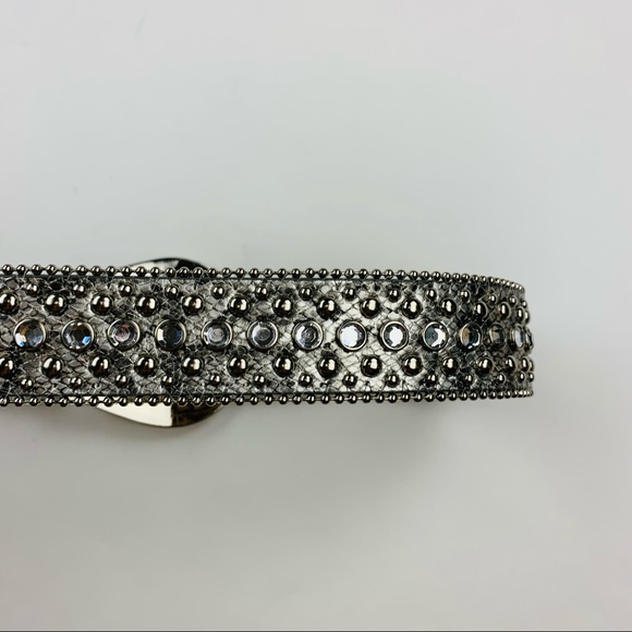 Chico’s Silver Snake Print Rhinestone Belt Small main image 4
